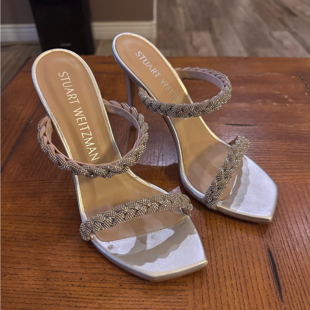 Stuart Weitzman Metallic Silver Heels